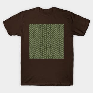 Green Knit Pattern Drawing T-Shirt